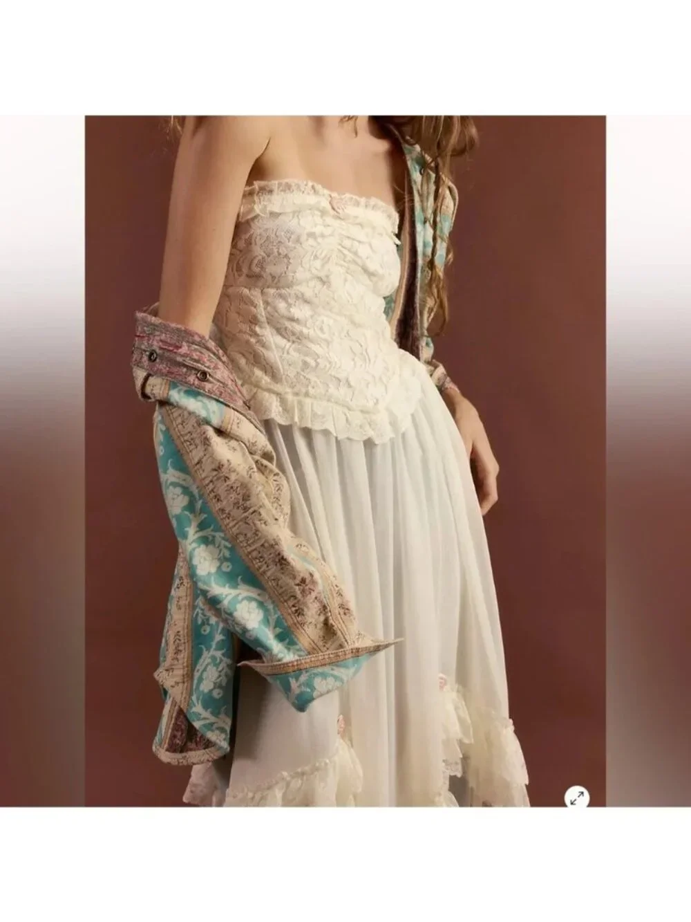 Free People Jocelyn Maxi Tunic Festival Whimsical Cottagecore Vintage Womens L